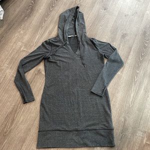 Athleta Gray Bliss Hooded Sweatshirt Dress